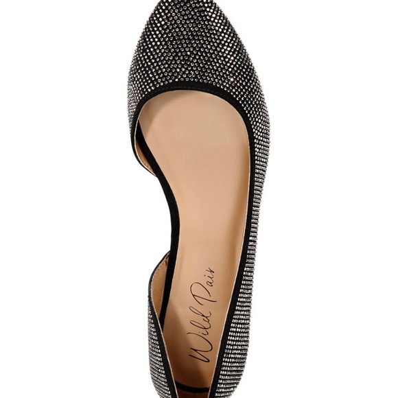 Size 9 diamond Studded Black Flats - Picture 3 of 3